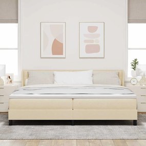 vidaXL Κρεβάτι box spring με στρώμα με στρώμα Κρεμ 200 x 200 cm