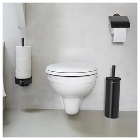Βούρτσα τουαλέτας Brabantia Profile 90300317, 43 cm, Πλήρως επικαλυμμένη βούρτσα, Επιτοίχια τοποθέτηση, Μαύρο