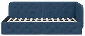 vidaXL Κρεβάτι Γωνίας Μπλε 90 x 190 cm ύφασμα