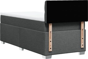 vidaXL Κρεβάτι Boxspring με Στρώμα Σκούρο Γκρι 100x200 εκ. Υφασμάτινο