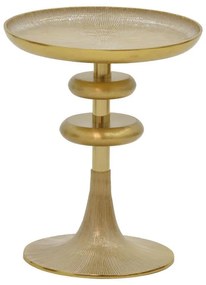 Side table Trego I Inart gold-white metal D33x42cm 33x33x42 εκ.