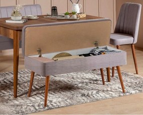 Extendable Dining Table &amp; Chairs Set (5 Pieces) Vina 0701 - 4 - Walnut, Grey Walnut
Grey