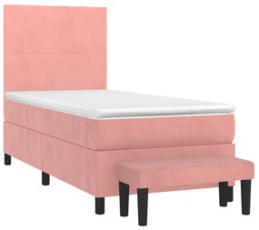 ΚΡΕΒΑΤΙ BOXSPRING ΜΕ ΣΤΡΩΜΑ ΡΟΖ 90X190 ΕΚ. ΒΕΛΟΥΔΙΝΟ 3137700