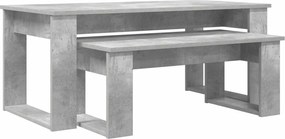 vidaXL Σετ Τραπεζιού Για Καφέ 2 pcs Σκυρόδεμα Γκρι Επεξεργασμένο ξύλο