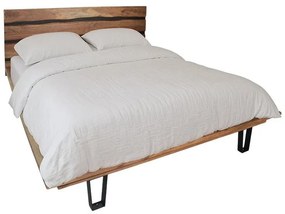 Ξύλινο Κρεβάτι Imena Διπλό απο Μασίφ Ξύλο Ακακίας σε Φυσικό 160x200εκ. 180x210x95 εκ.