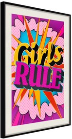 Αφίσα - Girls Rule (Colour) - 20x30 - Μαύρο - Με πασπαρτού