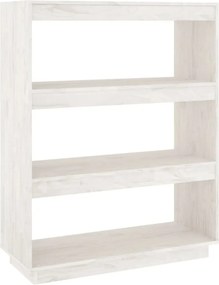 vidaXL Βιβλιοθήκη/Διαχωριστικό Χώρου Λευκό 80x35x103 εκ. Μασίφ Πεύκο