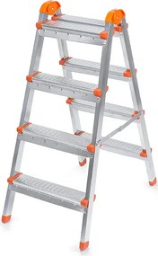 Σκάλα Double Step Perilla μεταλλική 4+4 σκαλοπάτια 93εκ.