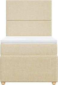 vidaXL Κρεβάτι Boxspring με Στρώμα Κρεμ 80 x 200 εκ. Υφασμάτινο