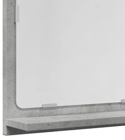Καθρέφτης Μπάνιου Γκρι Σκυροδέματος 40x11x37 εκ. Επεξ. Ξύλο - Γκρι