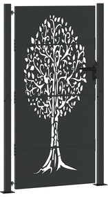 vidaXL Πύλη Κήπου Μαύρο 105 x 175 cm Ατσάλι με Επικάλυψη Πούδρας