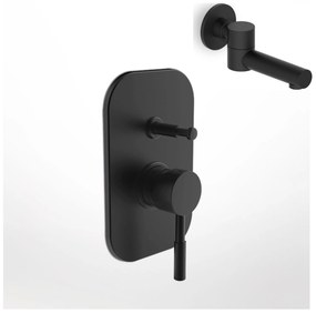 La Torre New Tech Black Matt12050R-400 Μίκτης Εντοιχισμού 2 Εξόδων με Εκτροπέα+Περιστρεφόμενο Στόμιο