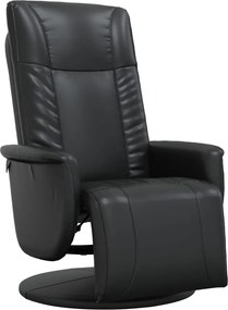 vidaXL Πολυθρόνα Ανακλινόμενη με Υποπόδιο Μαύρη από Συνθετικό Δέρμα