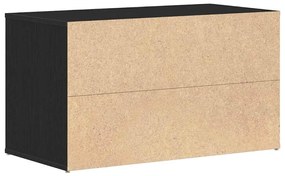 vidaXL παγκάκι με συρτάρι Μαύρο 80 x 40 x 45 εκ. Επεξεργασμένο ξύλο
