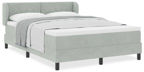 vidaXL κρεβάτι Box Spring με στρώμα  Γκρι ανοιχτό 140x200 εκ Βελούδο