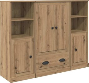 vidaXL Highboard 3 pcs Artisan Oak 132 x 35,5 x 103,5 εκ.