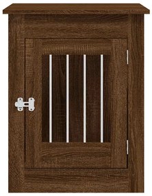 vidaXL Κλουβί Σκύλου Καφέ Δρυς 55x80x68 εκ. από Επεξεργ. Ξύλο