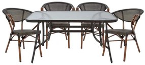 ΣΕΤ ΤΡΑΠΕΖΑΡΙΑ 5ΤΜΧ 140X80 & 4 ΠΟΛΥΘΡΟΝΕΣ BAMBOO ΚΑΦΕ 9998529