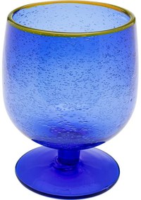 Ποτήρι Κρασιού Bubbles Μπλε Γυαλί 10x10x13 εκ. - Μπλε