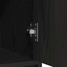 Συρταριέρα με Συρτάρια και Πόρτες Μαύρη βελανιδιά 73x31x90 εκ - Μαύρο