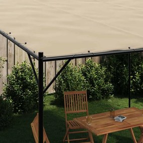 vidaXL Κιόσκι Μπεζ 4x4 μ. 180 γρ/μ² από Ύφασμα και Ατσάλι
