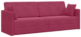 vidaXL Καναπές-κρεβάτι 2 σε 1 Κρασί κόκκινο 213x144x60 cm Βελούδο