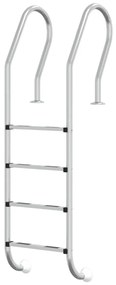 vidaXL Σκάλα Πισίνας 54 x 38 x 184,5 εκ. από Ανοξείδωτο Ατσάλι 304