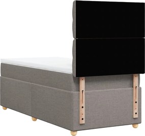 vidaXL Κρεβάτι Boxspring με Στρώμα Taupe 90x190 εκ.Υφασμάτινο