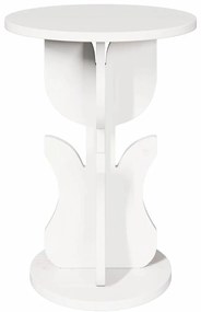 vidaXL Τραπεζάκι Πλευράς Λευκό 39.5 x 39.5 x 53.5 εκ Μασίφ ξύλο πεύκου