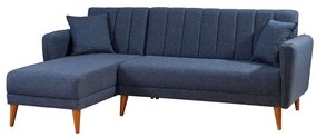 Καναπές - Κρεβάτι Γωνιακός (Αριστερή Γωνία) Aqua 867UNQ1432 225x150x85cm Dark Blue
