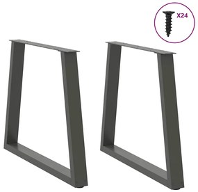 vidaXL Πόδια Τραπεζαρίας Σχήματος V 2 τεμ. Ανθρακί 70x(72-73,3) εκ. Ατσάλι