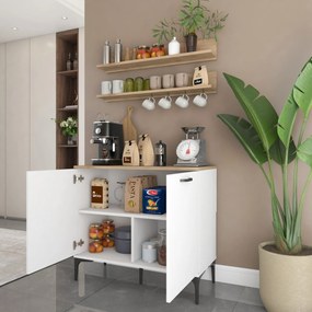 Ντουλάπι Λευκό / Καρυδί FAMAU 90.2x40x78.6