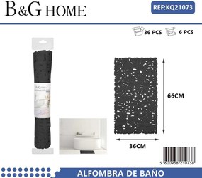 Αντιολισθητικό πατάκι μπάνιου - 6C - 36x66cm - Black - 21073