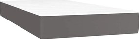 vidaXL Κρεβάτι Boxspring με Στρώμα &amp; LED Γκρι 120x190 εκ. Συνθ. Δέρμα