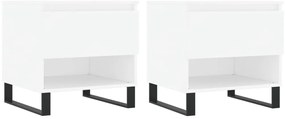 vidaXL Τραπεζάκια Σαλονιού 2 τεμ. Λευκά 50x46x50 εκ Επεξεργασμένο Ξύλο