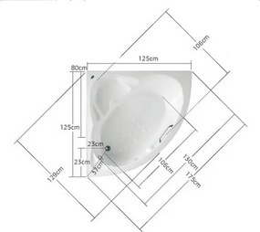 Acrilan Starline - Γωνιακή Μπανιέρα 125 x 125 εκ.