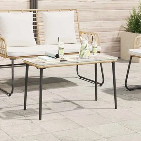 vidaXL Τραπέζι Κήπου Φυσικό 80 x 40 x 45 εκ. Πολυ ράταν