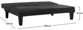 ΚΑΝΑΠΕΣ ΚΡΕΒΑΤΙ 3Θ HM3002.02 ΜΑΥΡΟΣ PU ΜΕ ΓΑΖΙΑ 186x90x82