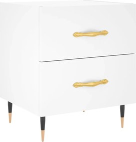 vidaXL Κομοδίνο Λευκό 40 x 35 x 47,5 εκ. από Επεξεργασμένο Ξύλο