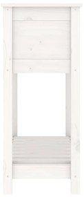 vidaXL Ζαρντινιέρα με Ράφι Λευκή 82,5x34,5x81 εκ. Μασίφ Ξύλο Πεύκου
