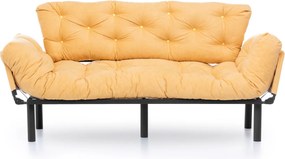 Τριθέσιος Καναπές Κρεβάτι Μουσταρδί TONNE 70x185x85