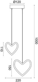 Κρεμαστό φωτιστικό LED Innamorato-Leuko