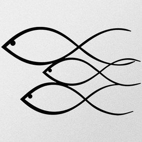 Διακοσμητικό Τοίχου Fish 279ENZ1120 48x30cm Black Wallity Metal