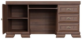 Σετ επίπλων Parma B120, Samoa King Καρυδί, Με ντουλάπα, Με τραπέζι γραφείου, Με πρόσθετο εξοπλισμό, Ξεχωριστά μέρη, Πλαστικοποιημένη μοριοσανίδα