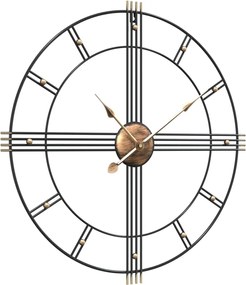 vidaXL Ρολόι Τοίχου Μαύρο Ø60 εκ. Σιδερένιο