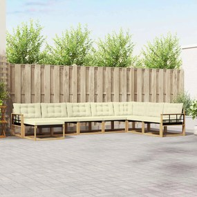 vidaXL Σειρά Καναπέ Εξωτερικού με μαξιλάρι 8 pcs Λευκό και Κρεμ
