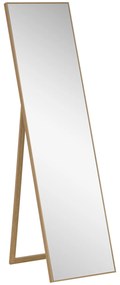 HOMCOM Καθρέφτης Ολόσωμος με Βάση, Ελεύθερος Στέκεται, 40 εκ. x 150 εκ., Φυσικό