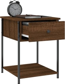 vidaXL Κομοδίνα 2 τεμ Καφέ Δρυς 44x45x58 εκ. από Επεξεργασμένο Ξύλο