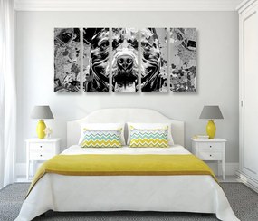 Απεικόνιση 5 μερών ενός σκύλου σε ασπρόμαυρο - 100x50