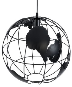 GloboStar® EARTH 01663 Vintage Industrial Κρεμαστό Φωτιστικό Οροφής Μονόφωτο 1 x E27 AC220-240V IP20 - Φ40 x Υ40cm - Μαύρο Μεταλλικό Πλέγμα - 5 Χρόνια Εγγύηση